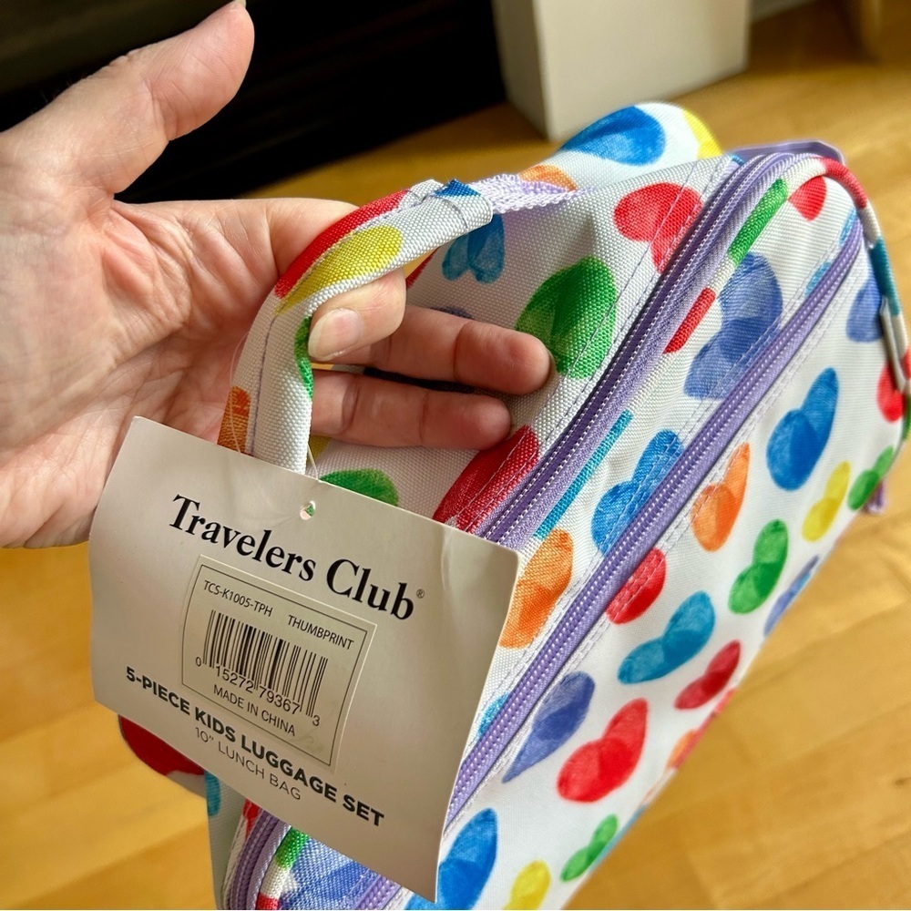 Travelers Club HEARTS Insulated Lunch Cooler Bag, Rainbow, White, Purple, 10 in - Picture 12 of 17